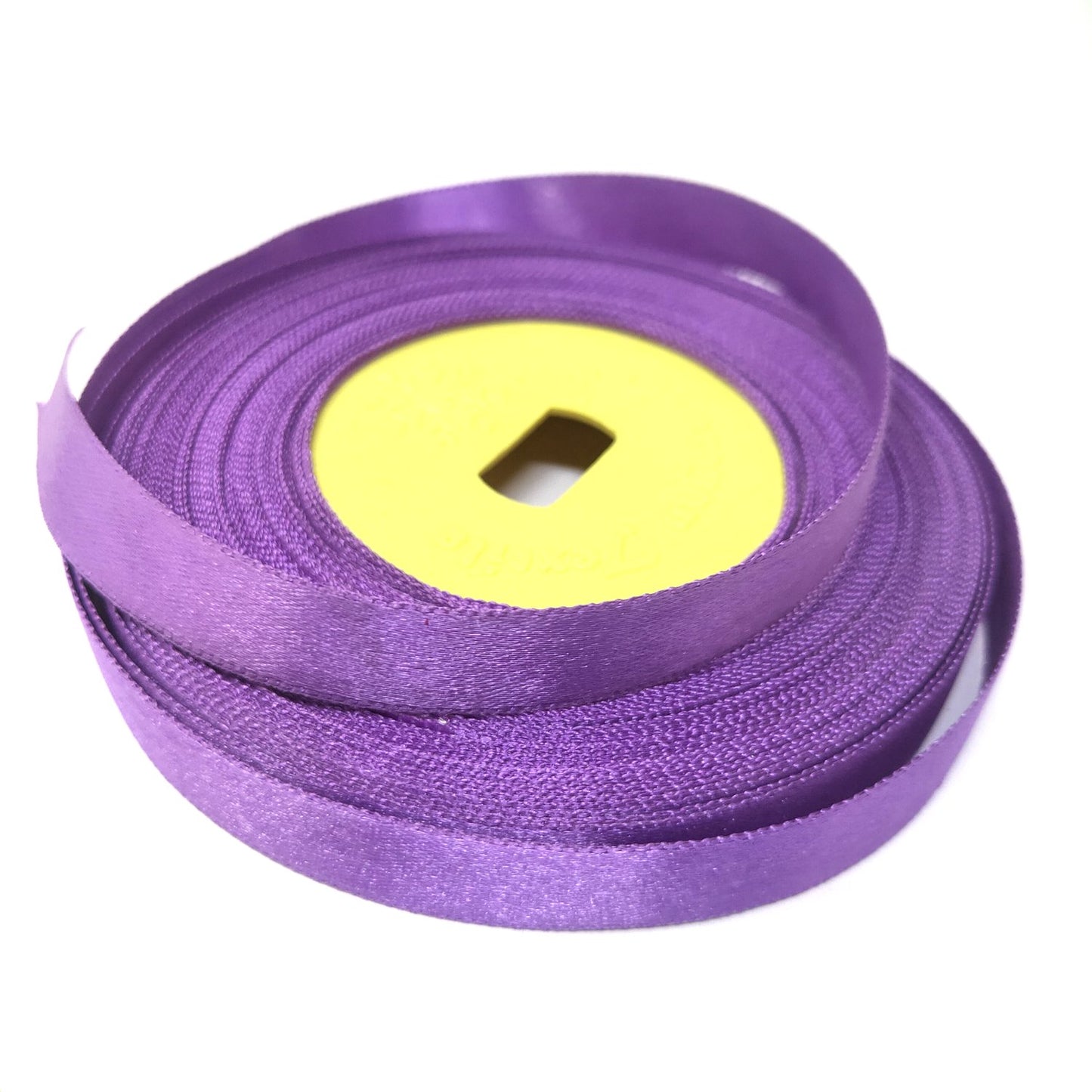 Anokhi Ada 12.5mm (Half inch) Purple Colour Double Side Satin Ribbon (Ribbon-072)