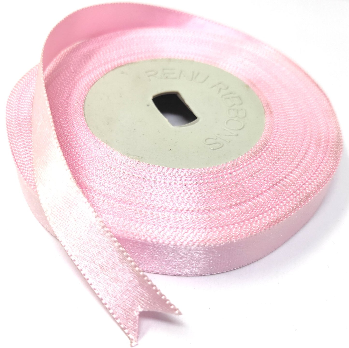 Anokhi Ada 12.5mm (Half inch) Baby Pink Colour Double Side Satin Ribbon (Ribbon-073)