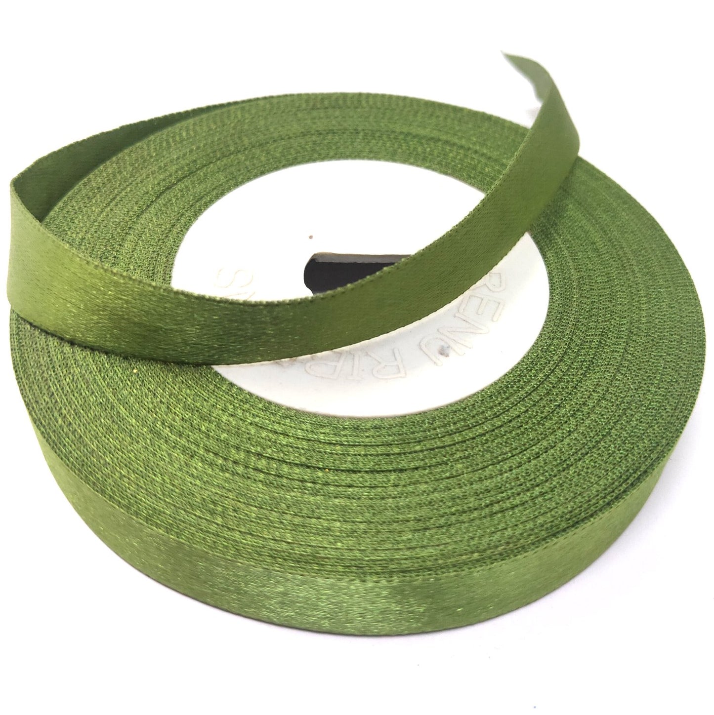Anokhi Ada 12.5mm (Half inch) Olive Green Colour Double Side Satin Ribbon (Ribbon-079)