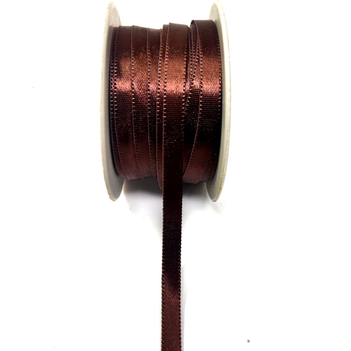Anokhi Ada 6.5mm (Quarter inch) Brown Double Side Satin Ribbon (Ribbon-088)