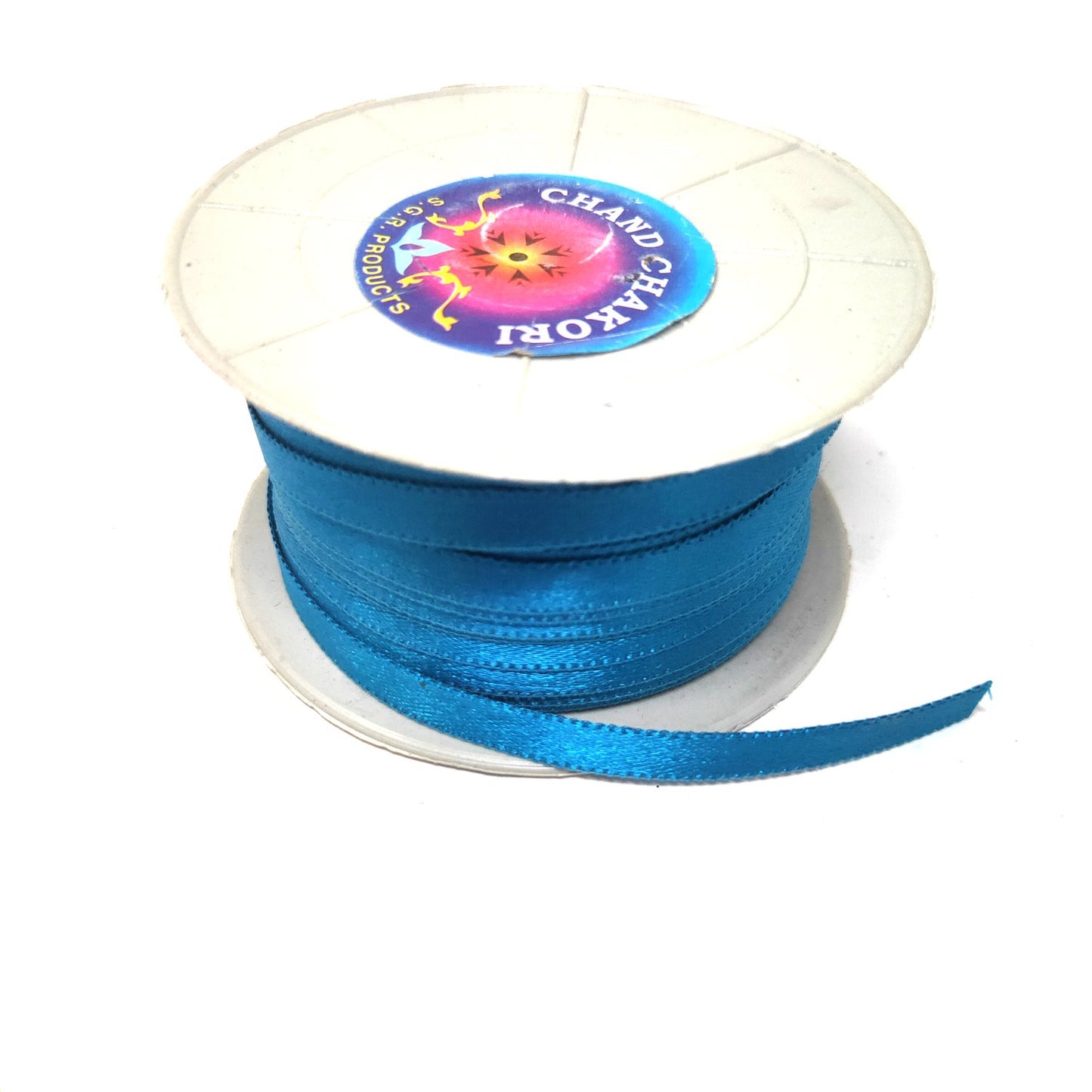 Anokhi Ada 6.5mm (Quarter inch) Blue Double Side Satin Ribbon (Ribbon-089)