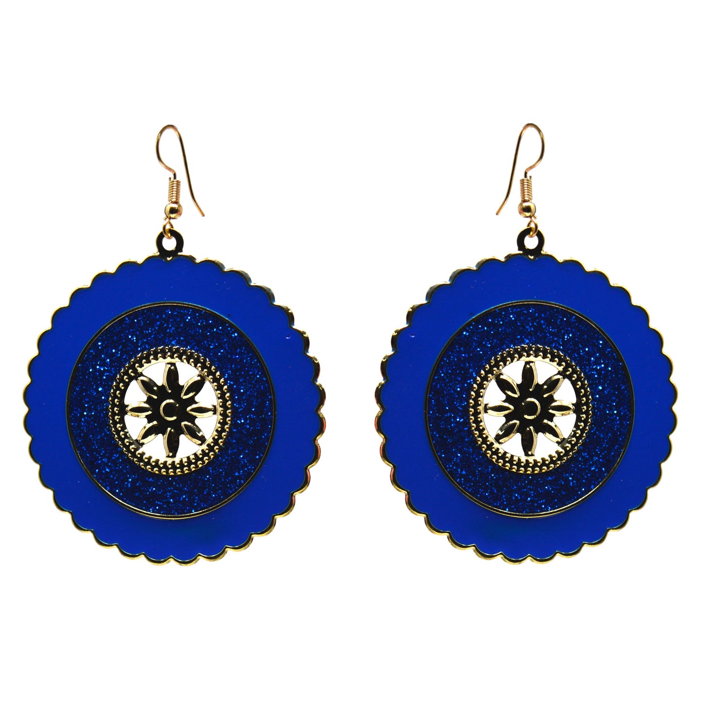 Anokhi ADA Round Dangle & Drop Earring for Girls and Women (One Pair of Earrings, Blue) -AP-32