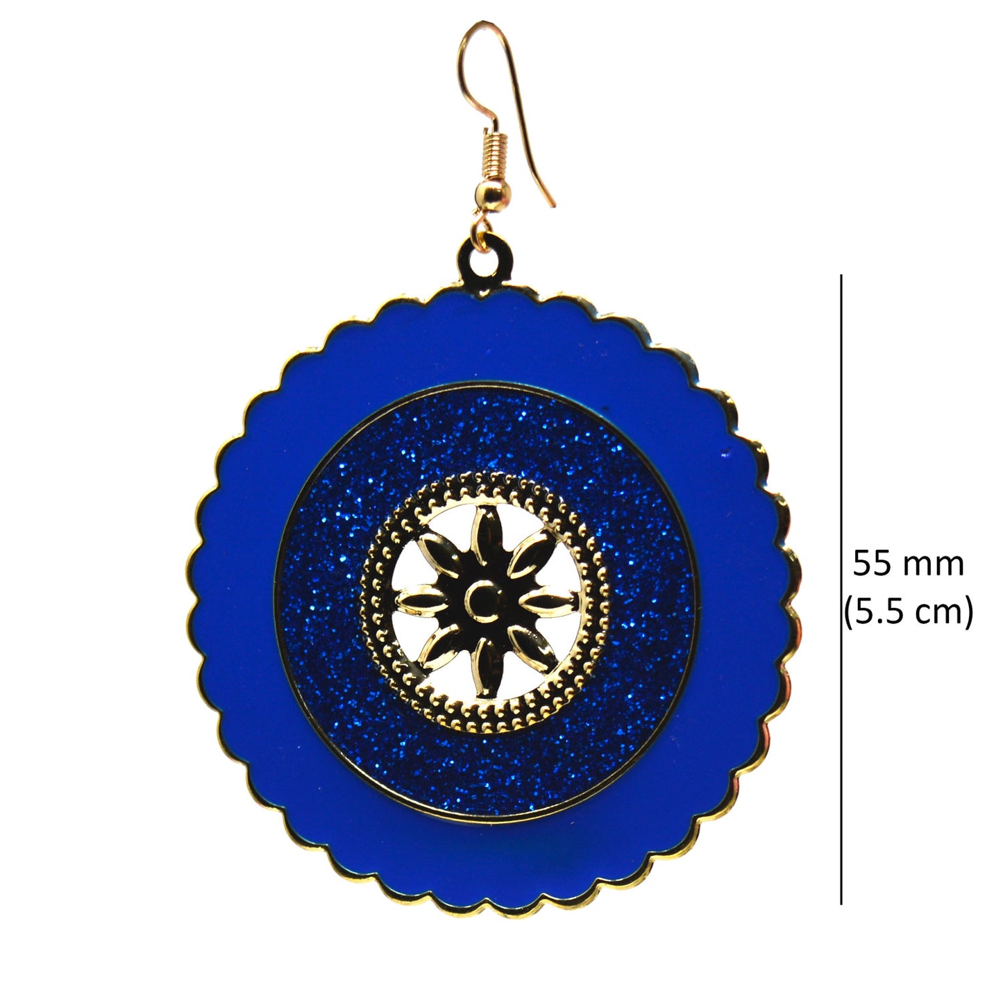Anokhi ADA Round Dangle & Drop Earring for Girls and Women (One Pair of Earrings, Blue) -AP-32