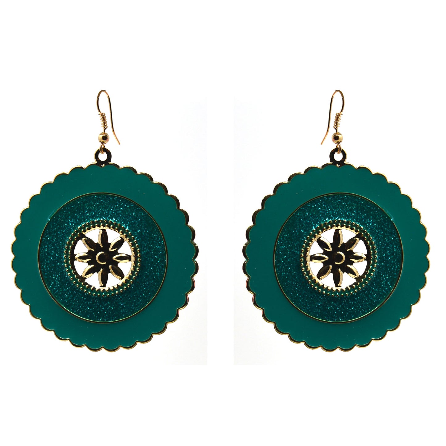 Anokhi ADA Round Dangle & Drop Earring for Girls and Women (One Pair of Earrings, Green) -AP-36