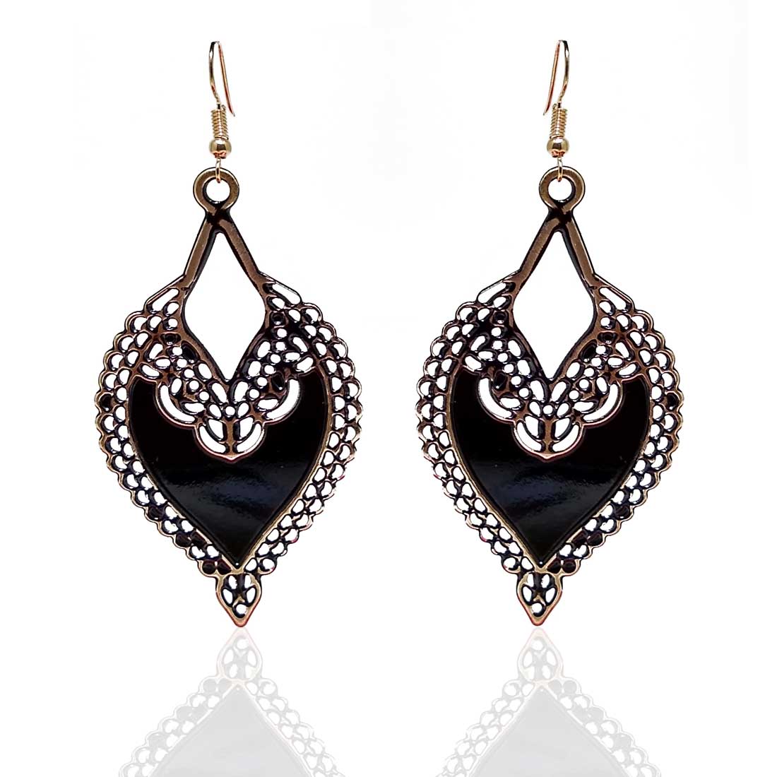 Anokhi ADA Dangle and Drop Earrings for Girls and Women (One Pair of Earrings, Black) -AP-03