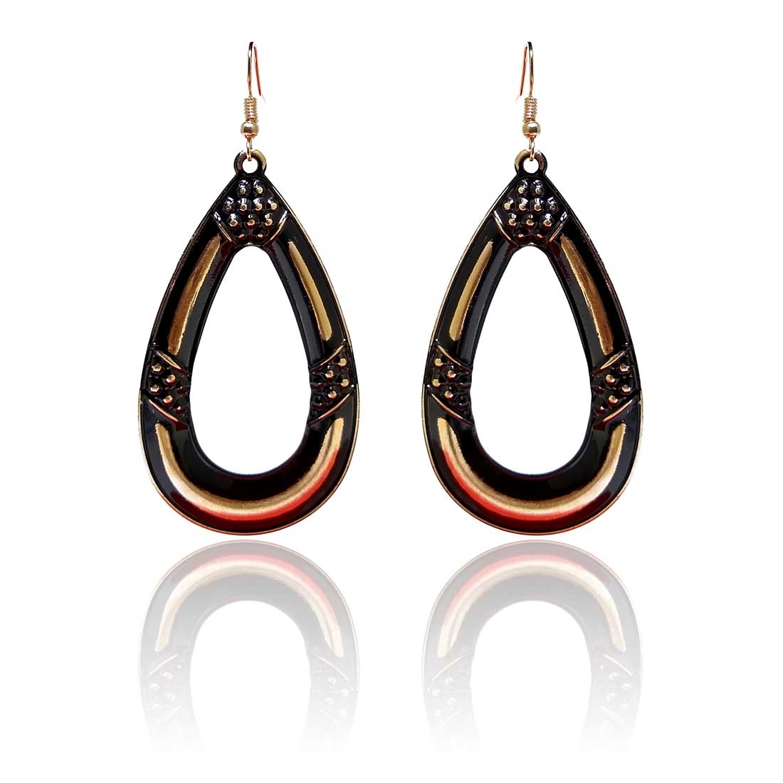 Anokhi ADA Dangle and Drop Earrings for Girls and Women (One Pair of Earrings, Black) -AP-04