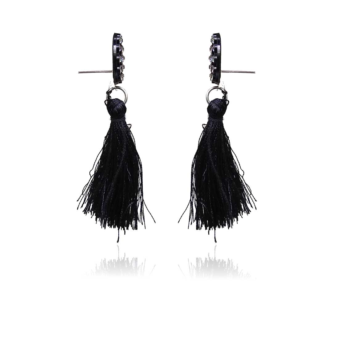 Tassel Drop Earrings for Girls and Women (Black) - AP-26