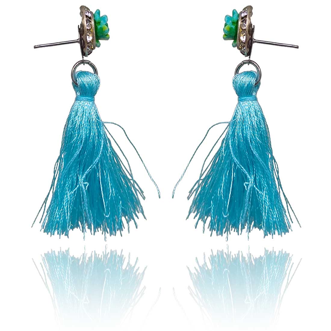 Tassel Drop Earrings for Girls and Women (Cyan) - AP-12