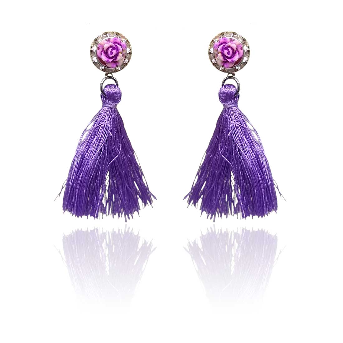 Purple Tassel Earrings