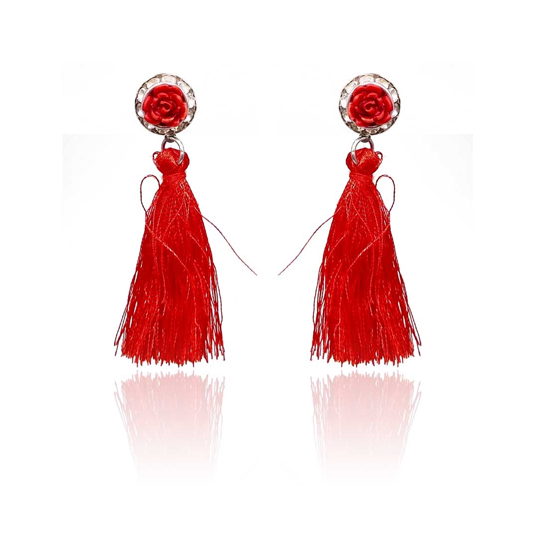 Red Tassel Earrings