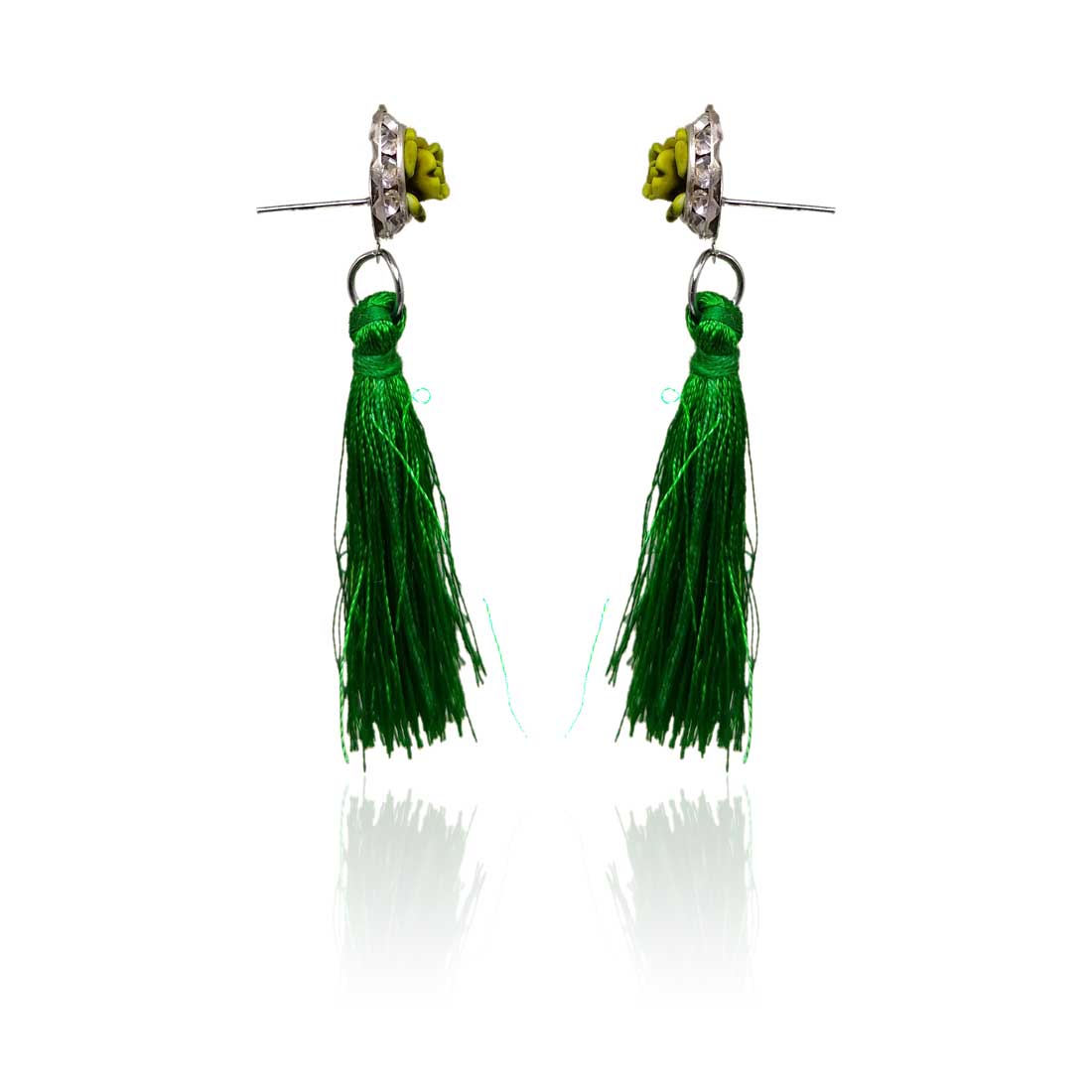 Tassel Drop Earrings for Girls and Women (Green) - AP-13