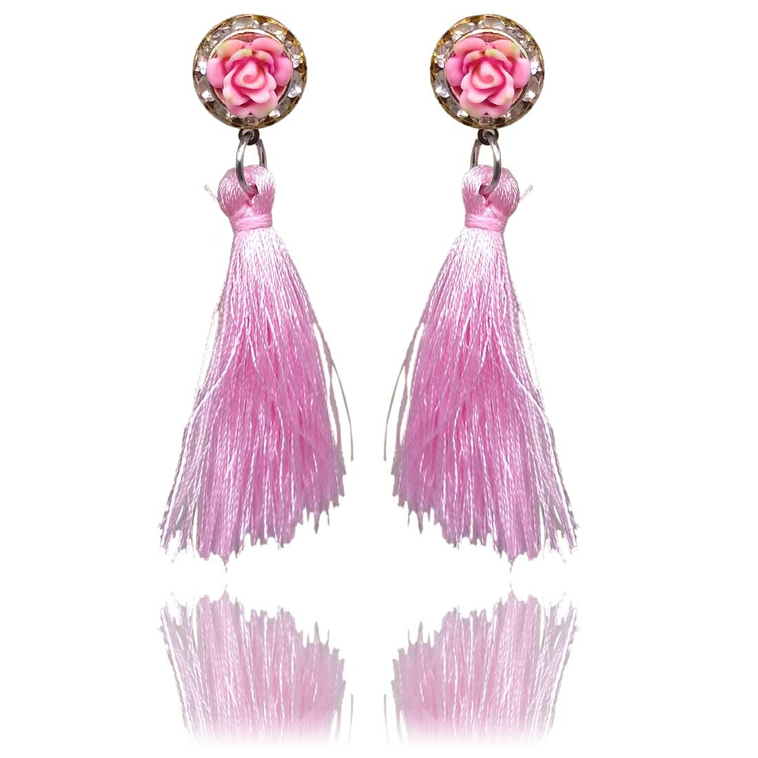 Pink Tassel Earrings