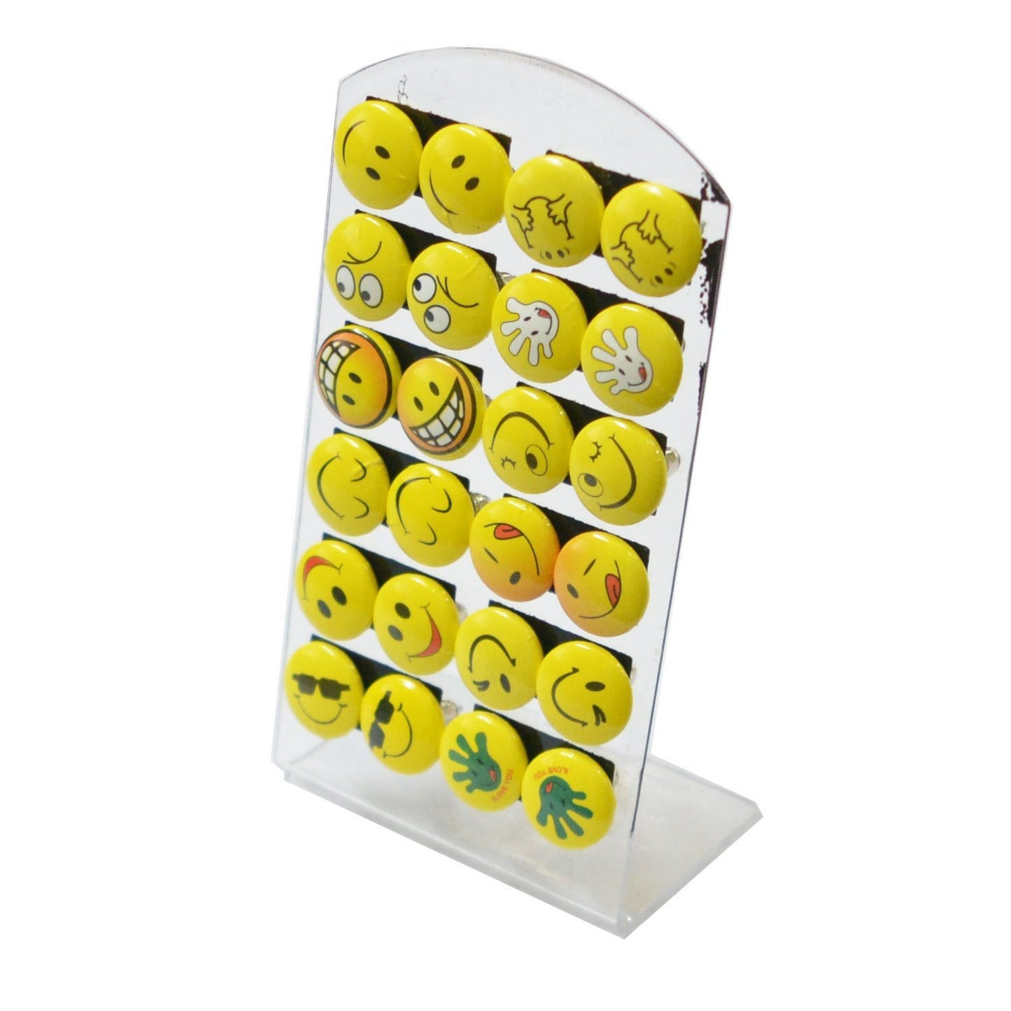 Anokhi ADA Smiley Stud Earrings for Girls (Yellow, 12 Pairs)-AQ-07