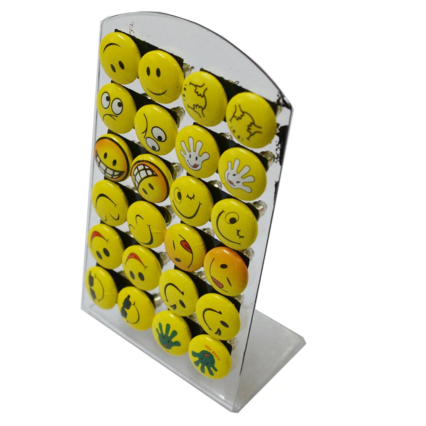 Anokhi ADA Smiley Stud Earrings for Girls (Yellow, 12 Pairs)-AQ-07
