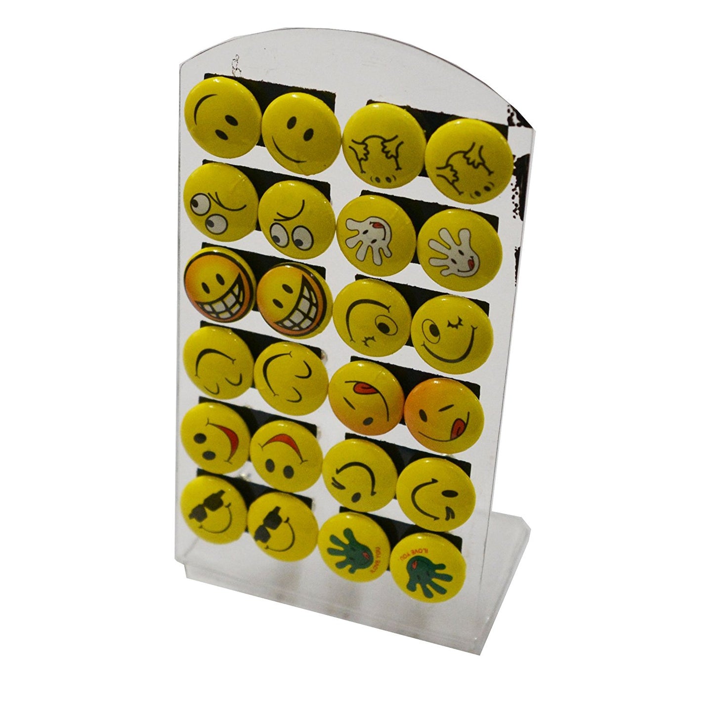Anokhi ADA Smiley Stud Earrings for Girls (Yellow, 12 Pairs)-AQ-07