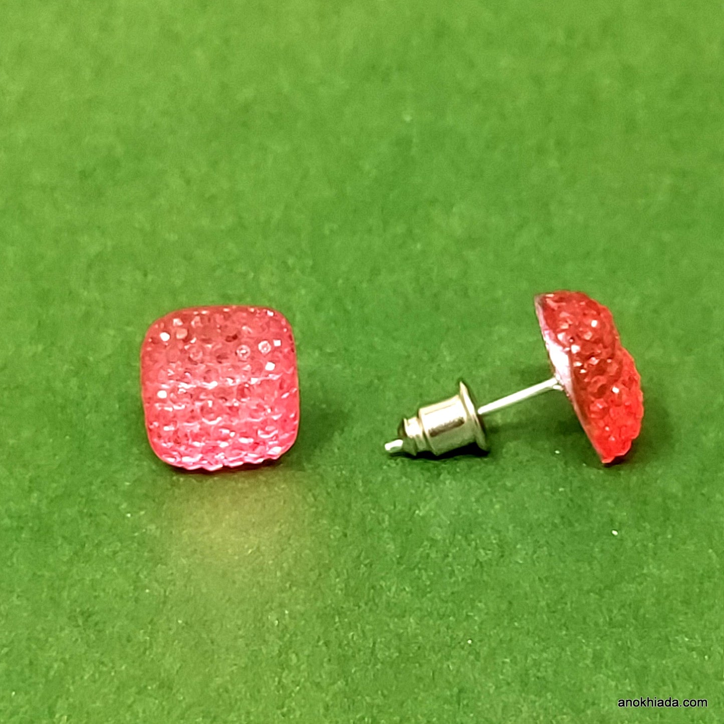 Anokhi Ada Square Crystal Stud Earrings for Girls and Women (Multi-Colour, Pack of 12 Pairs)-AQ-05