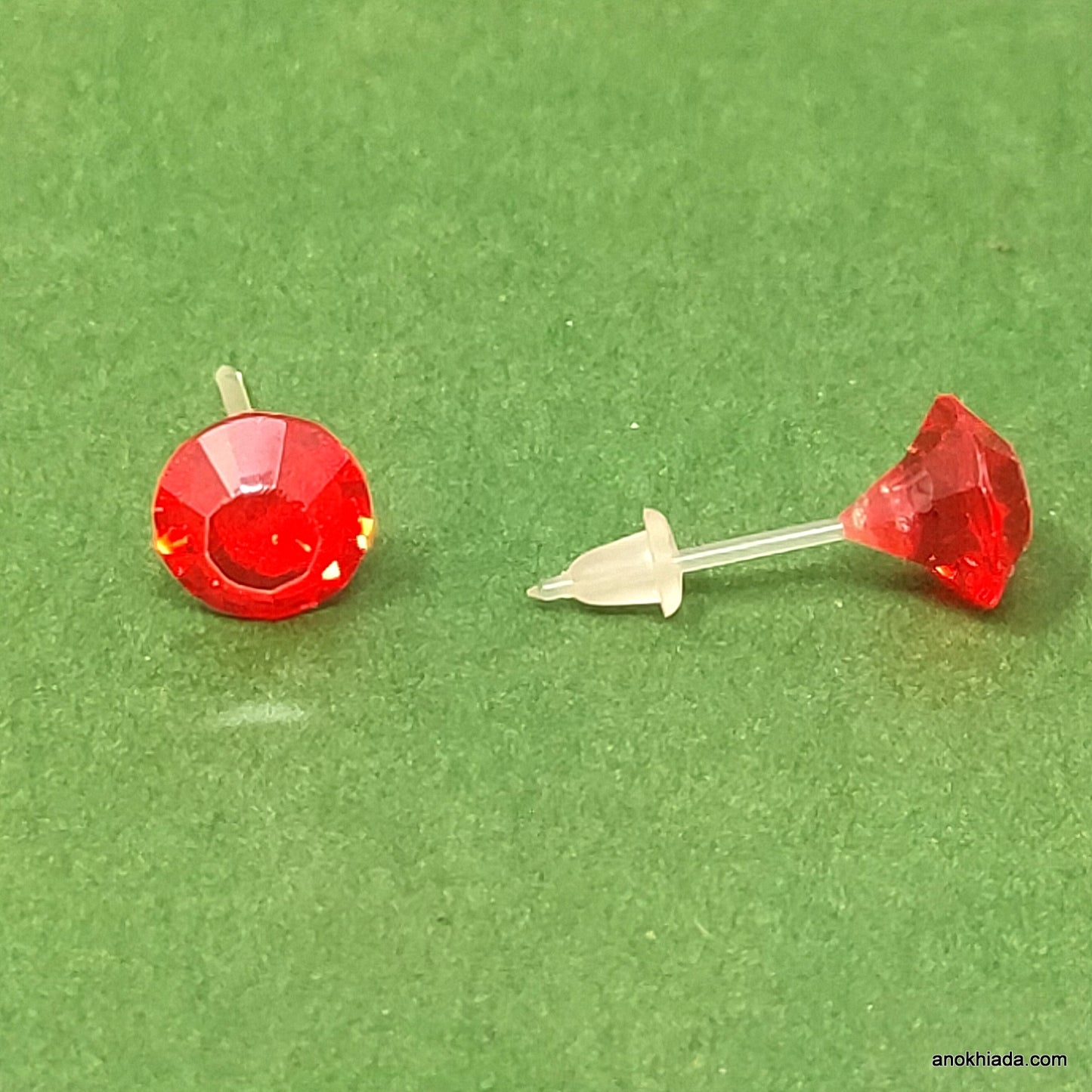 Anokhi Ada Crystal Plastic Stud Earrings for Girls and Women (Multi-Colour, Pack of 10 Pairs)-AR-09