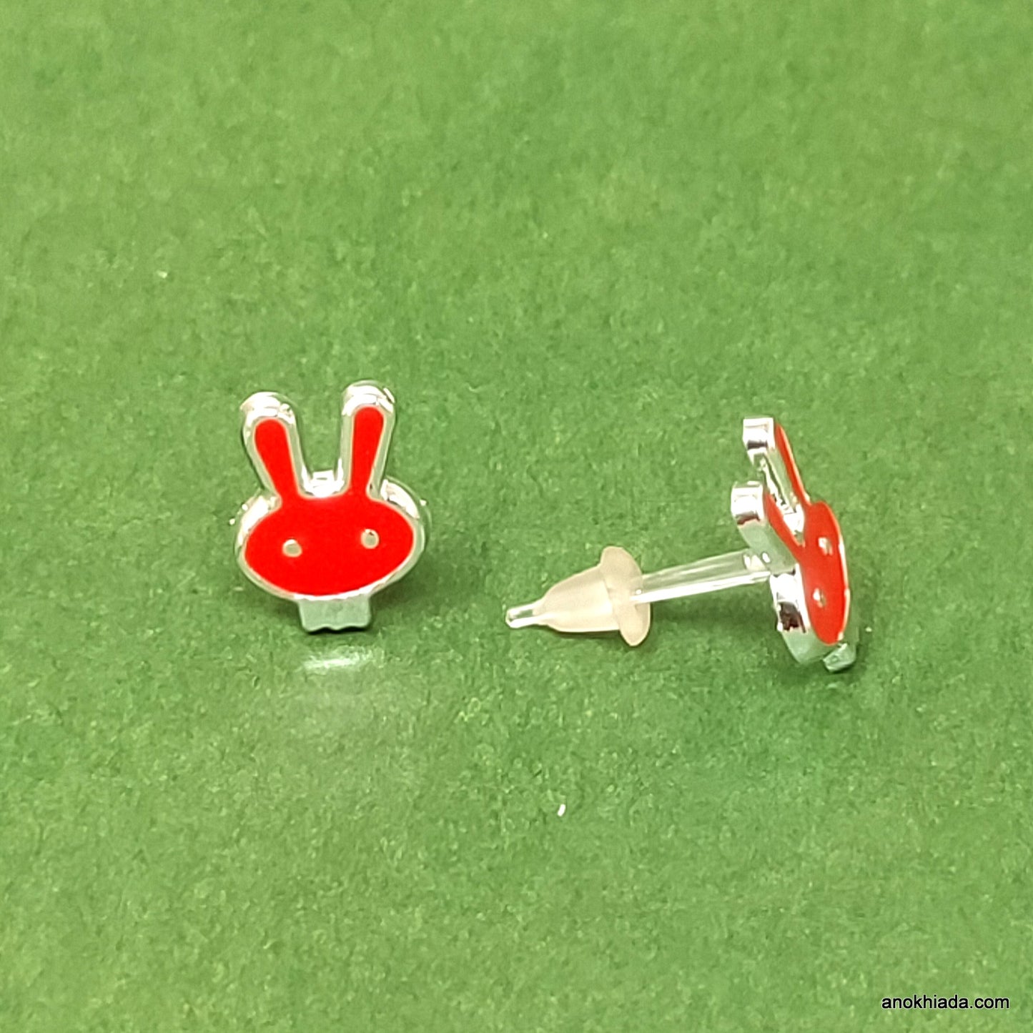 Anokhi Ada Bunny Plastic Stud Earrings for Girls and Women (Multi-Colour, Pack of 12 Pairs)-AR-11