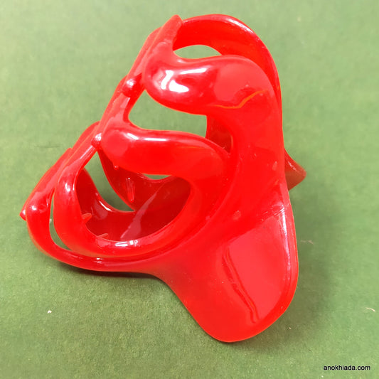 Anokhi Ada Translucent Large Hair Clutcher for Girls and Women (Red, BA-43)