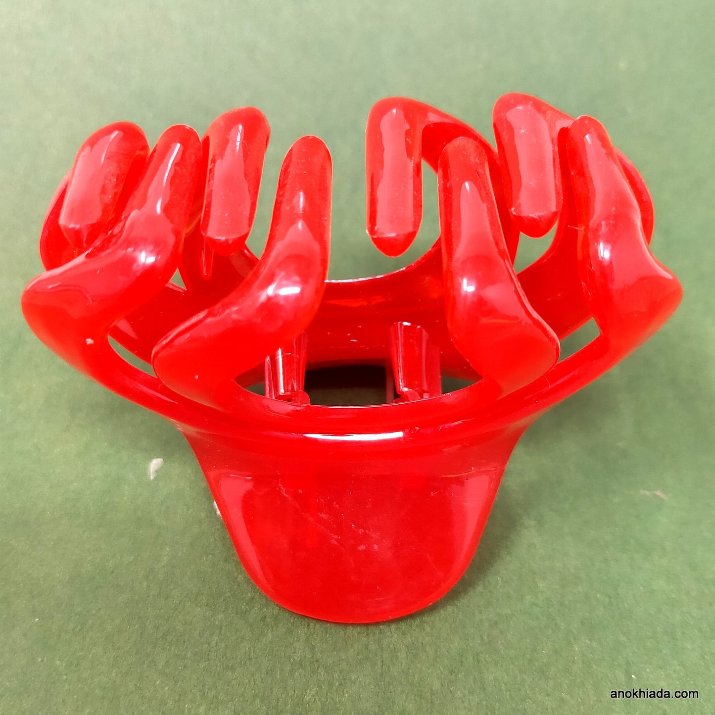 Anokhi Ada Translucent Large Hair Clutcher for Girls and Women (Red, BA-43)