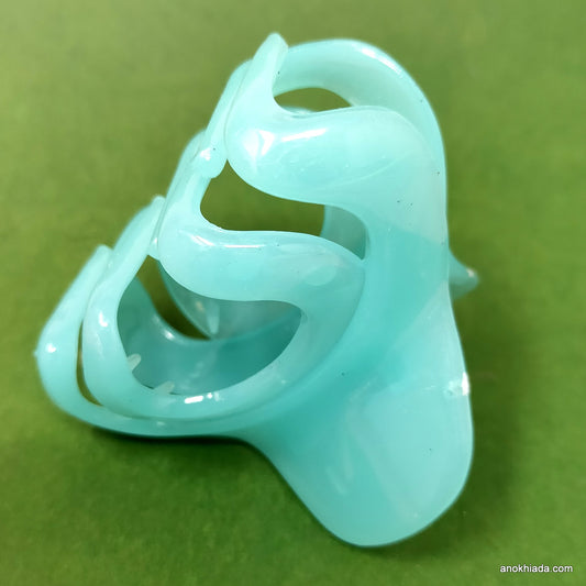 Anokhi Ada Translucent Large Hair Clutcher for Girls and Women (Turquoise, BA-44)