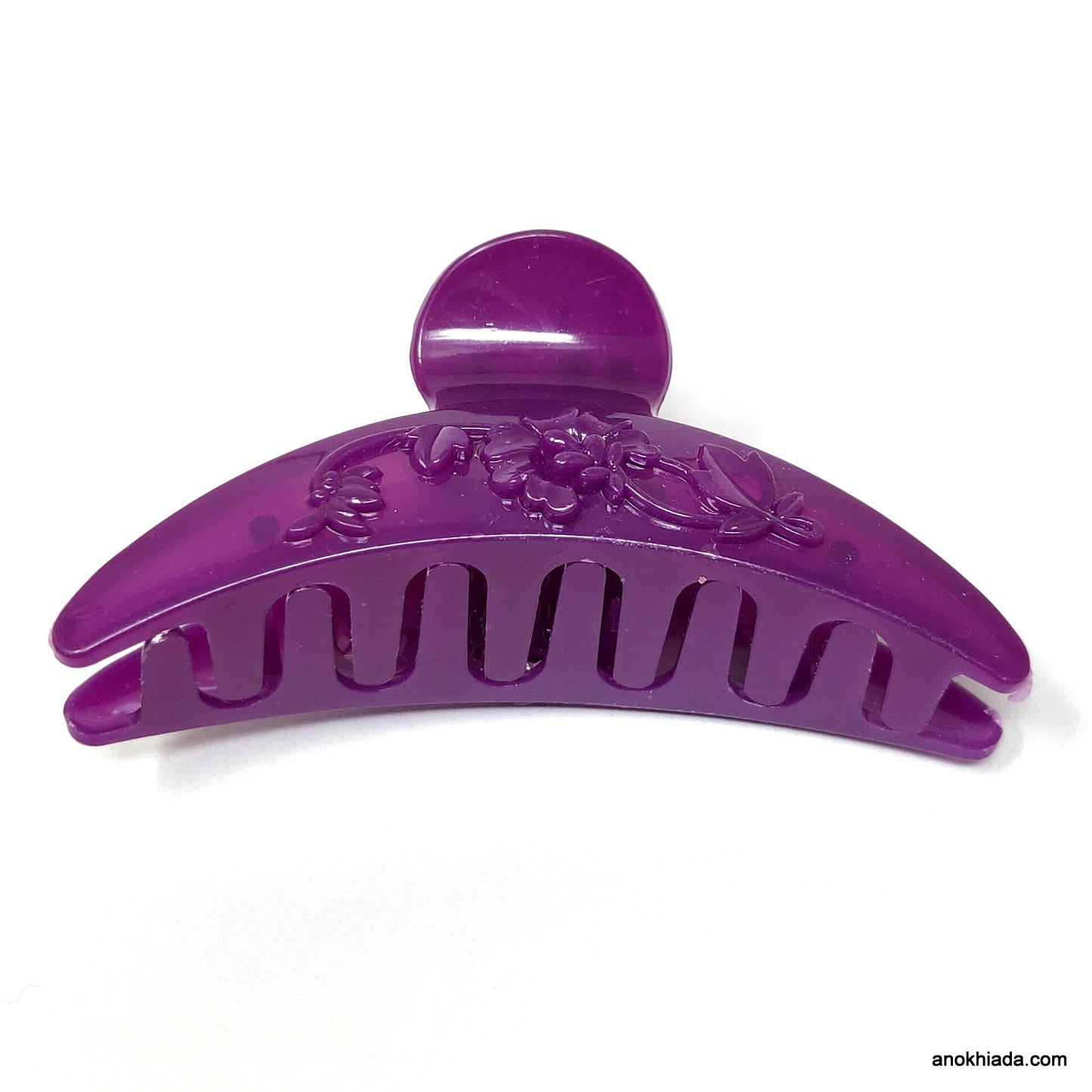 Anokhi Ada Floral Large Hair Clutcher for Girls and Women (Purple, BA-54)