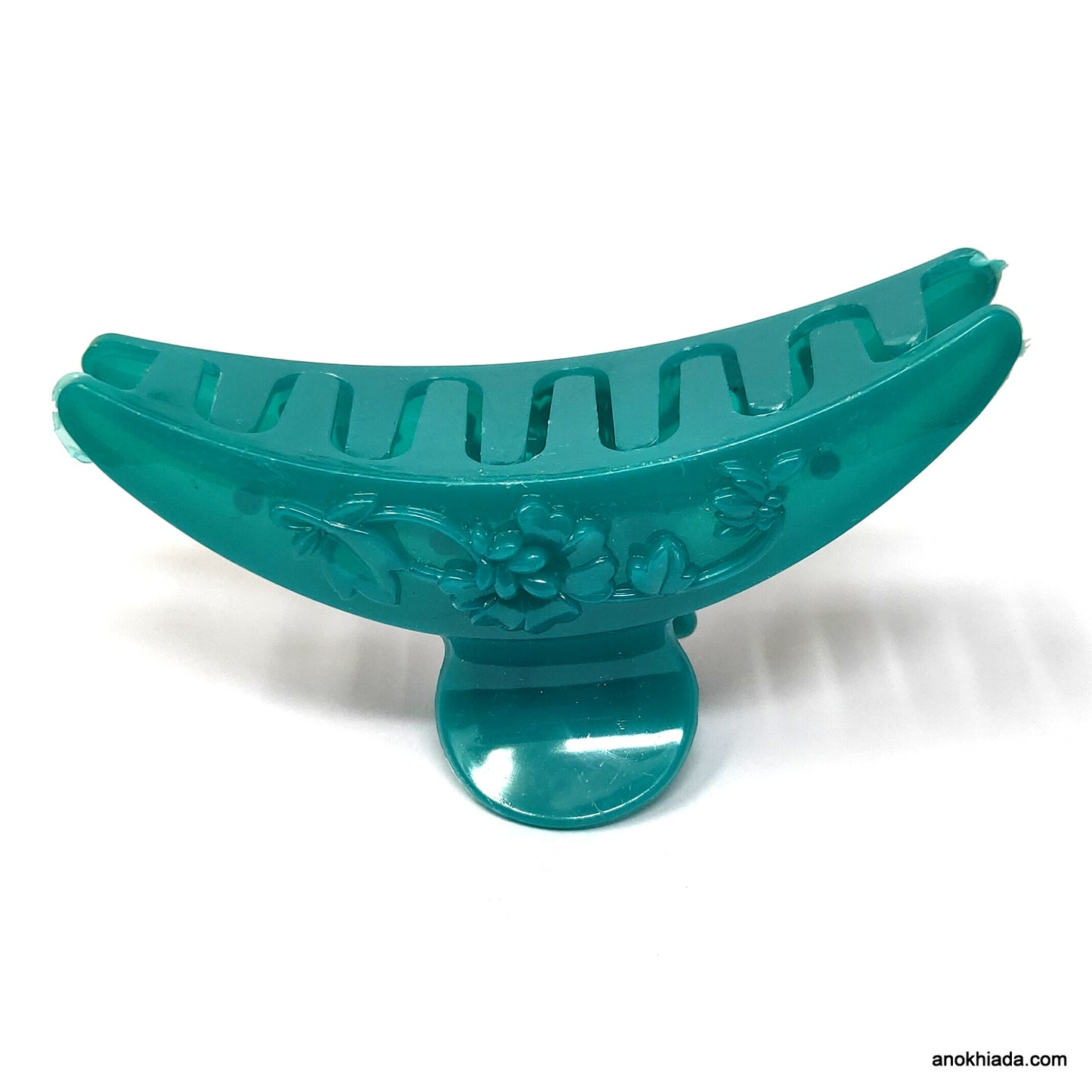 Anokhi Ada Floral Large Hair Clutcher for Girls and Women (Green, BA-56)