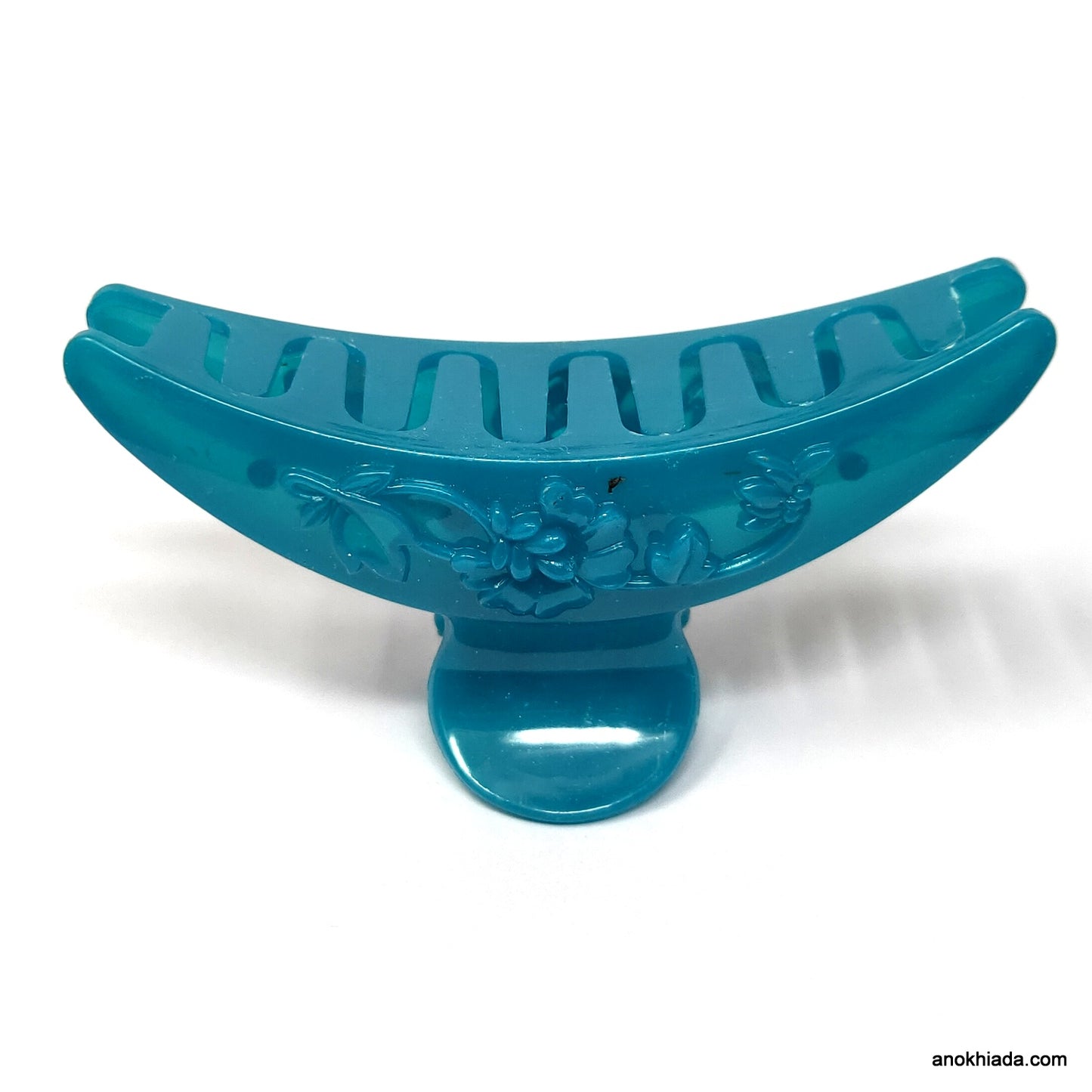 Anokhi Ada Floral Large Hair Clutcher for Girls and Women (Blue, BA-57)