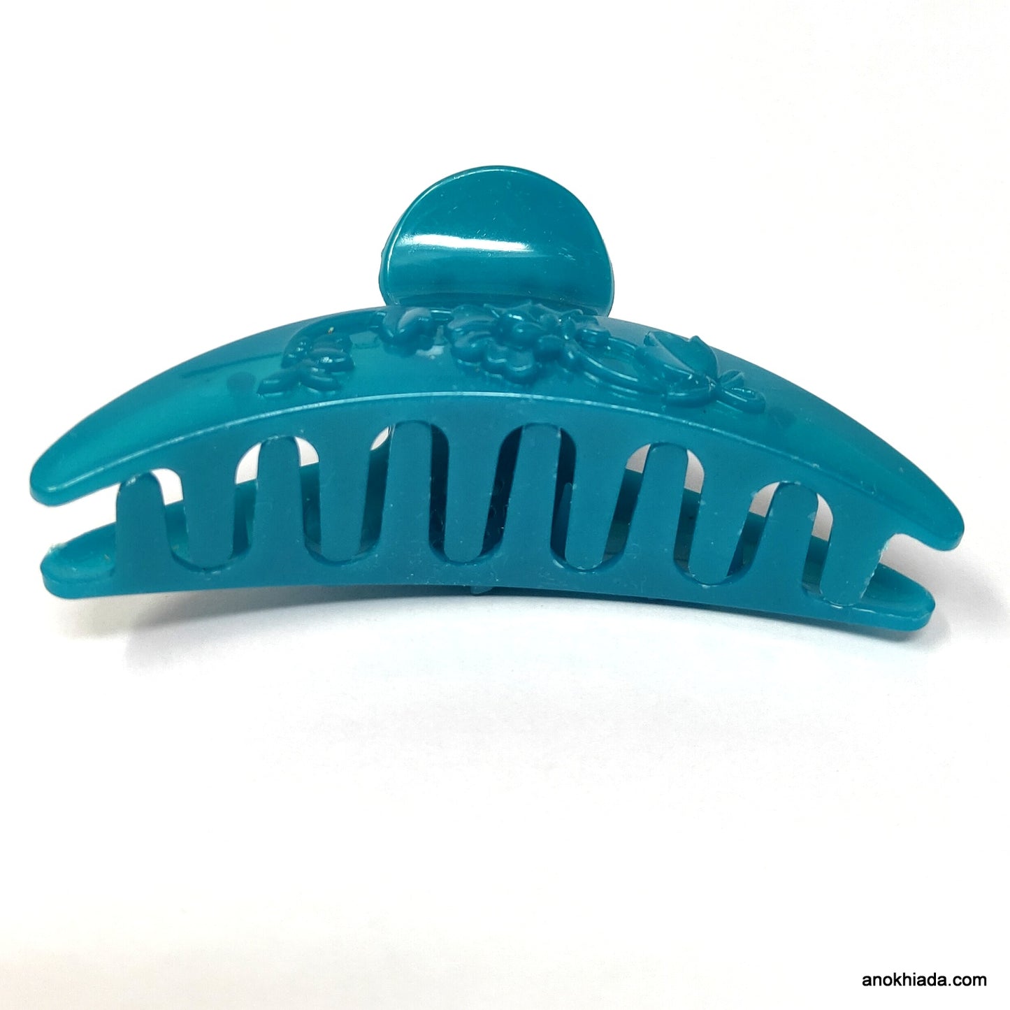 Anokhi Ada Floral Large Hair Clutcher for Girls and Women (Blue, BA-57)