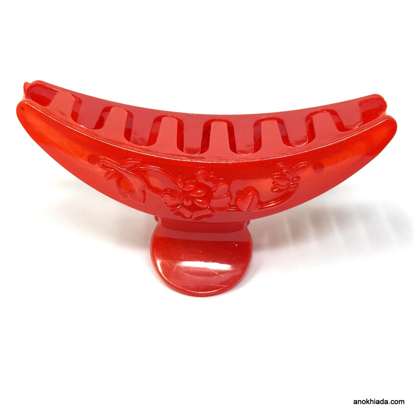 Anokhi Ada Floral Large Hair Clutcher for Girls and Women (Red, BA-58)