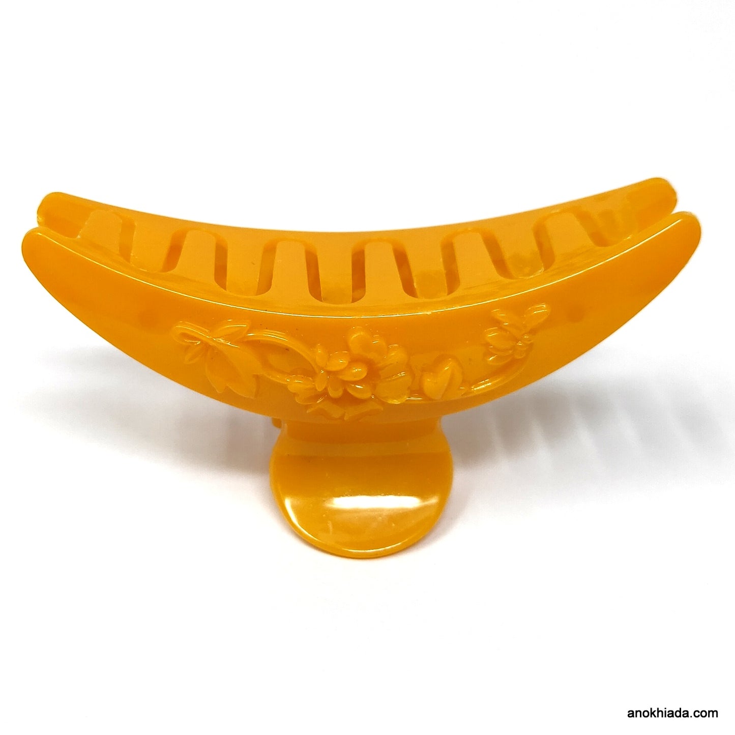 Anokhi Ada Floral Large Hair Clutcher for Girls and Women (Yellow, BA-59)