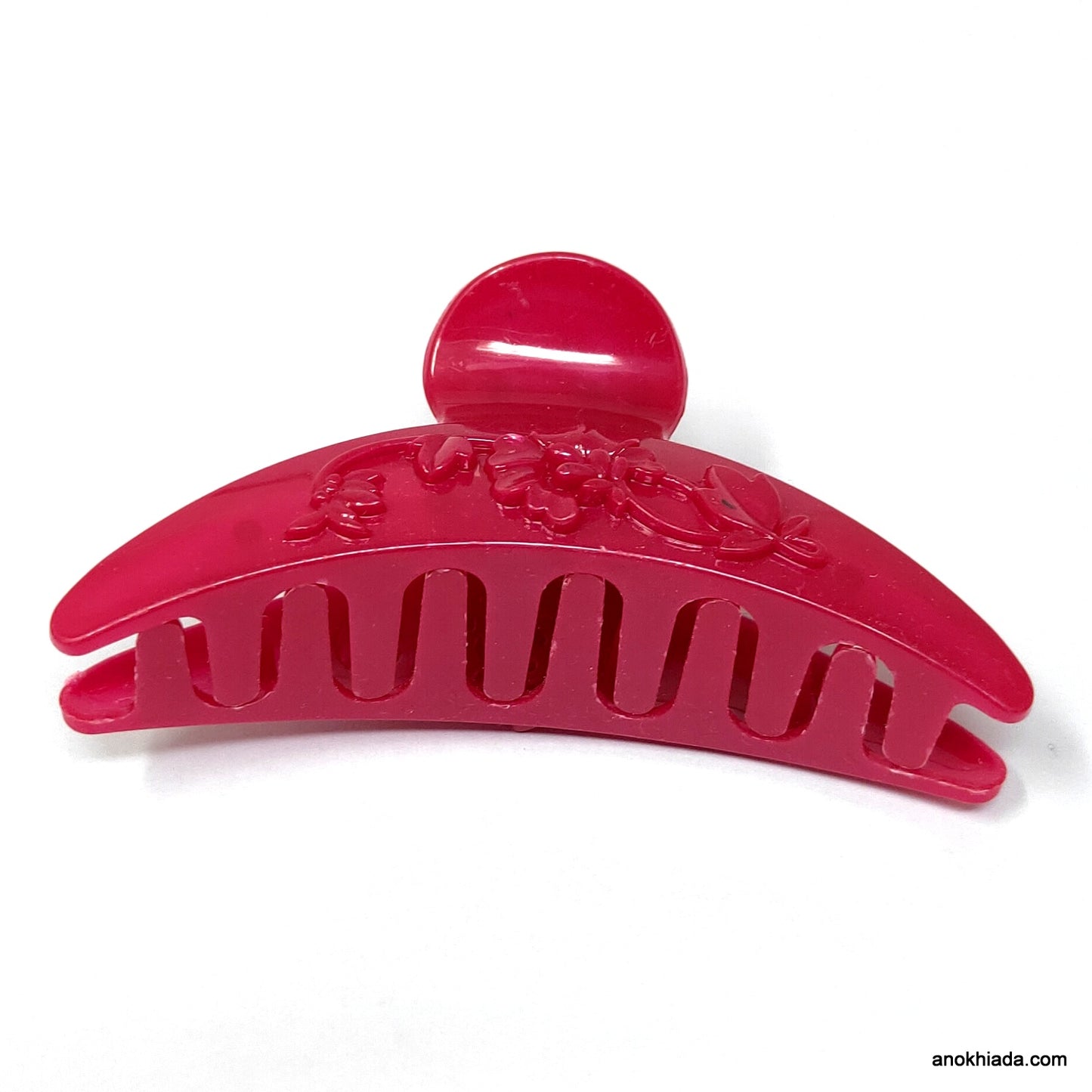 Anokhi Ada Floral Large Hair Clutcher for Girls and Women (Hot Pink, BA-60)