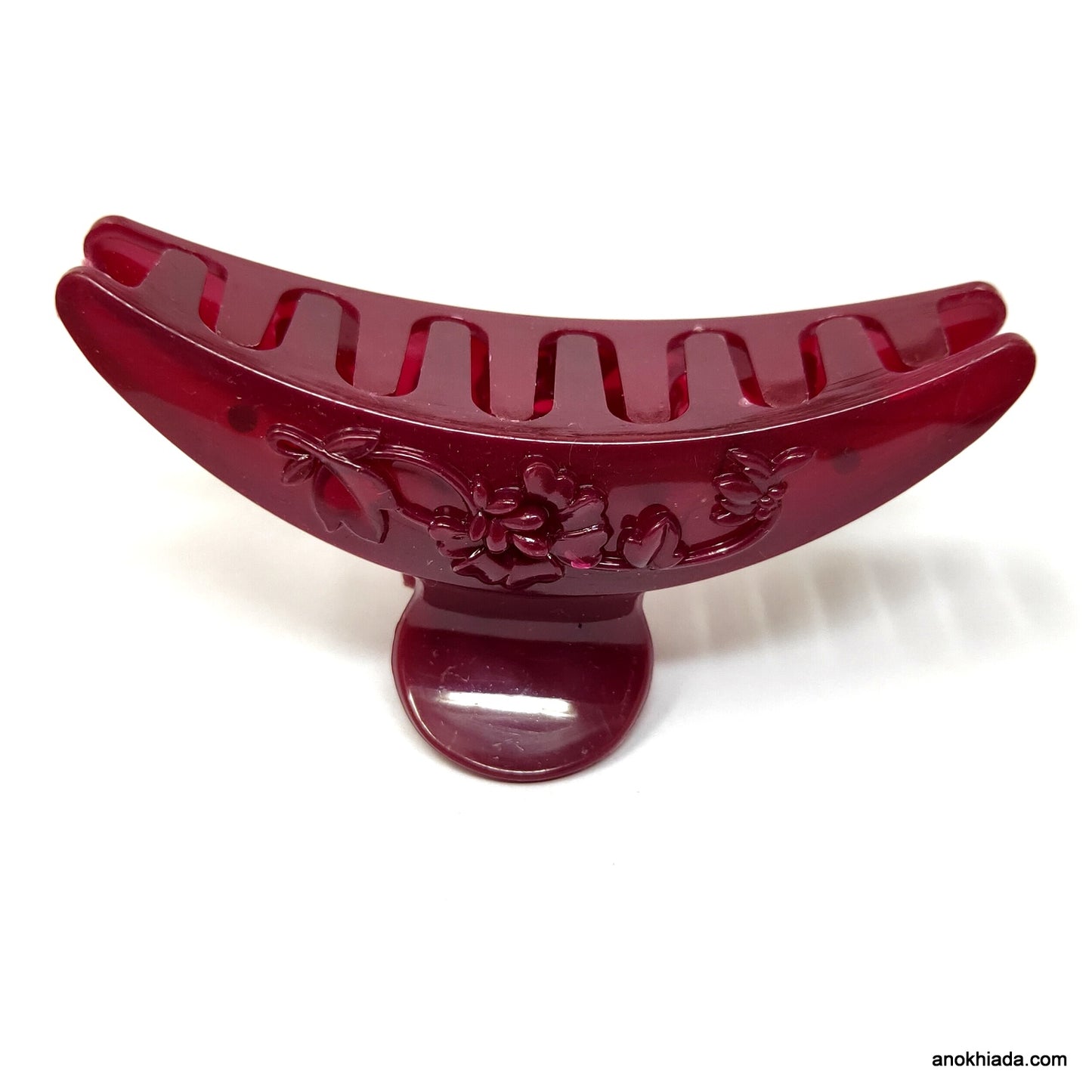Anokhi Ada Floral Large Hair Clutcher for Girls and Women (Burgundy, BA-61)