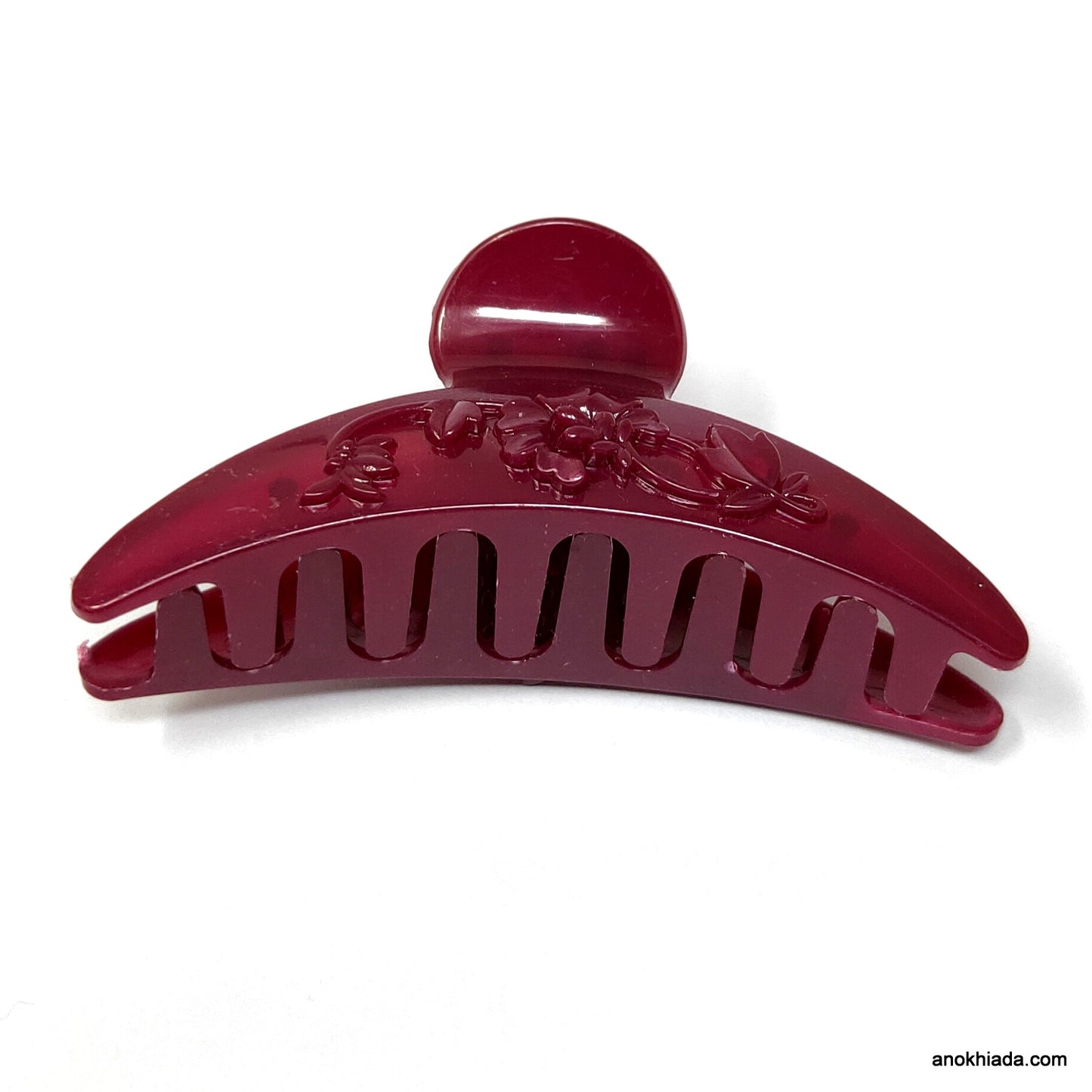 Anokhi Ada Floral Large Hair Clutcher for Girls and Women (Burgundy, BA-61)