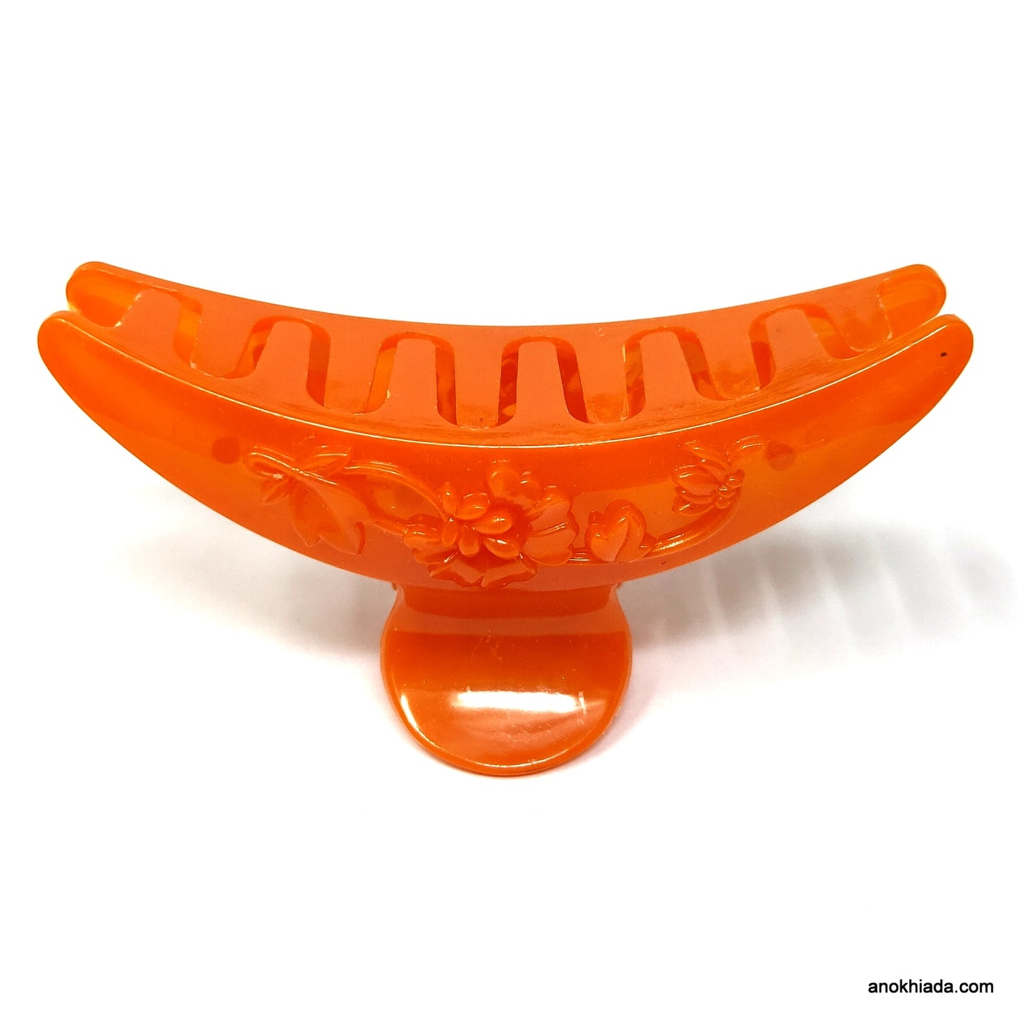 Anokhi Ada Floral Large Hair Clutcher for Girls and Women (Orange, BA-62)
