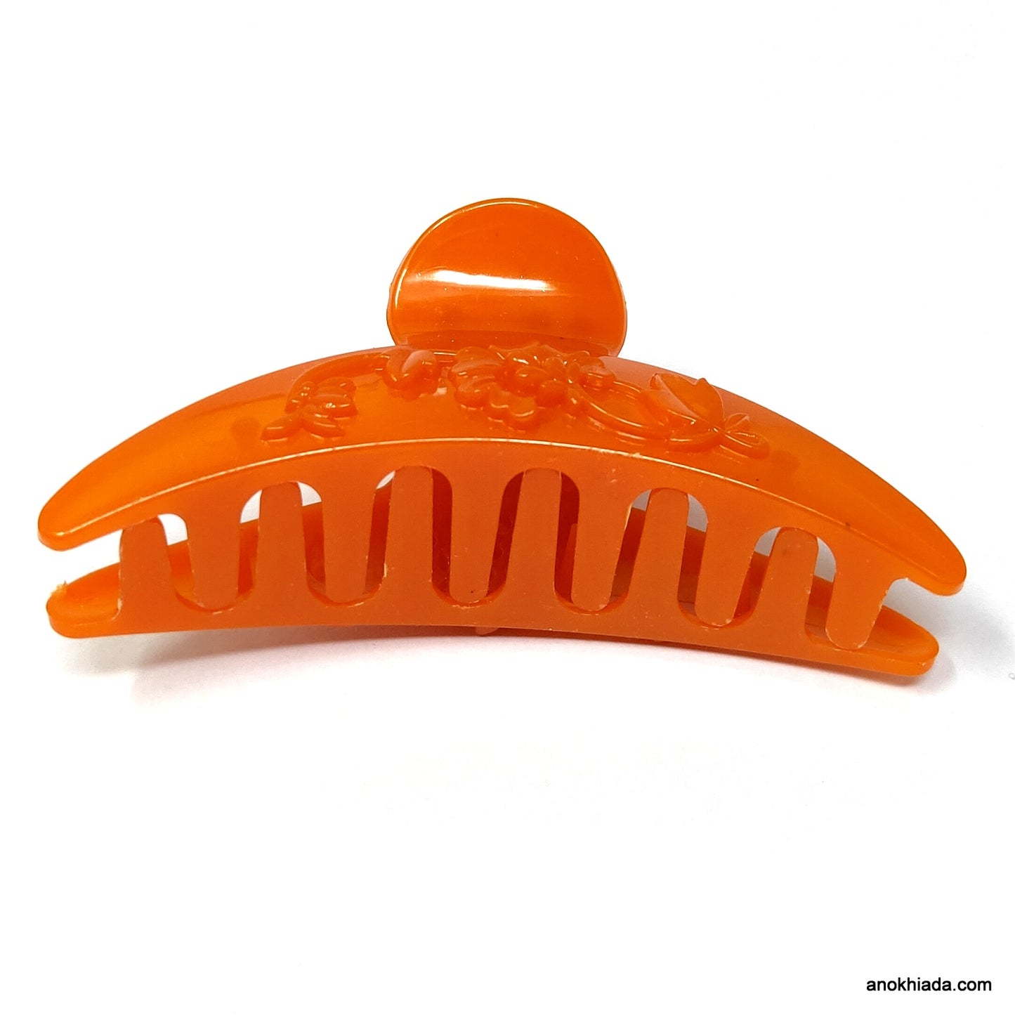 Anokhi Ada Floral Large Hair Clutcher for Girls and Women (Orange, BA-62)