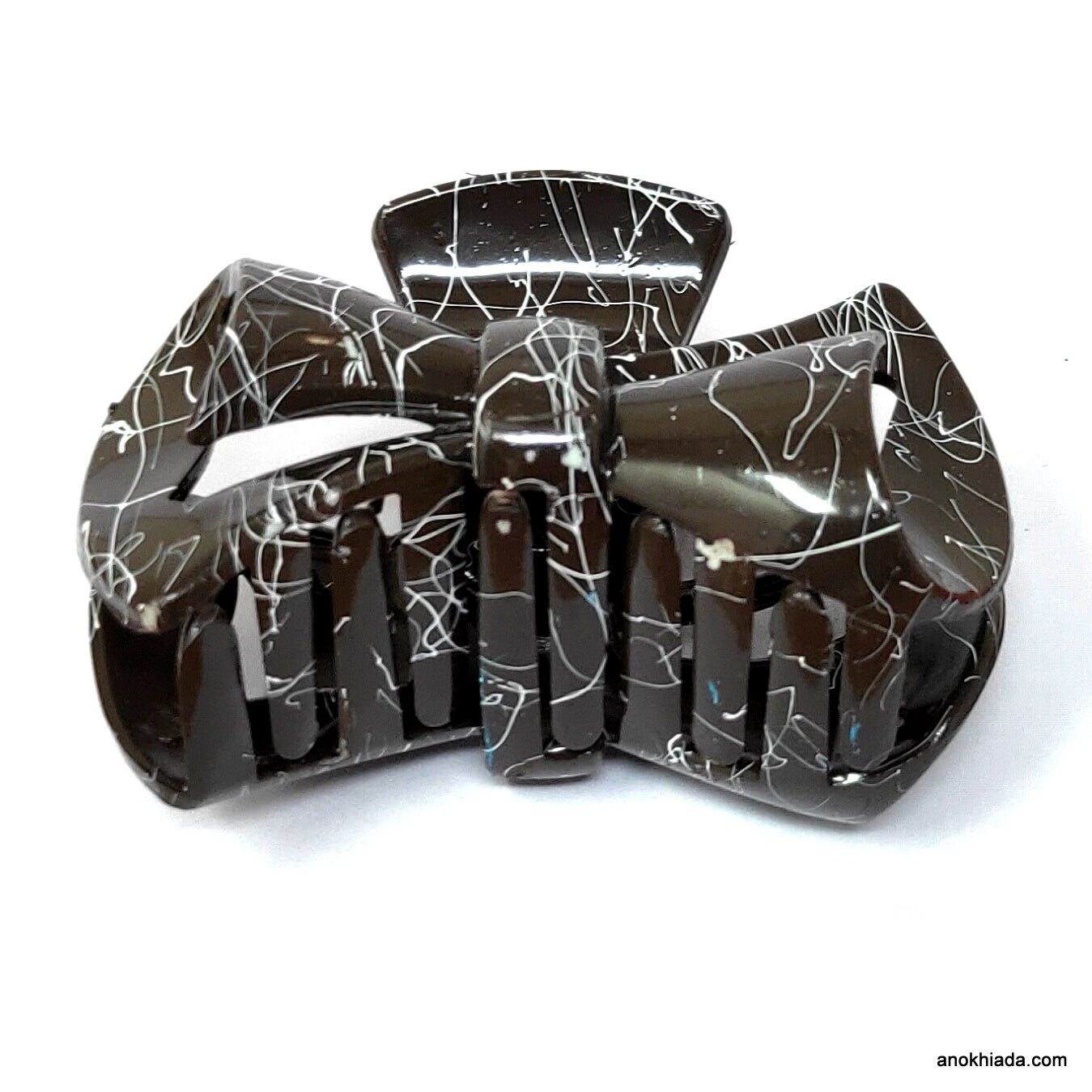 Anokhi Ada Large Bow Hair Clutcher for Girls and Women (Dark Brown, BA-69)