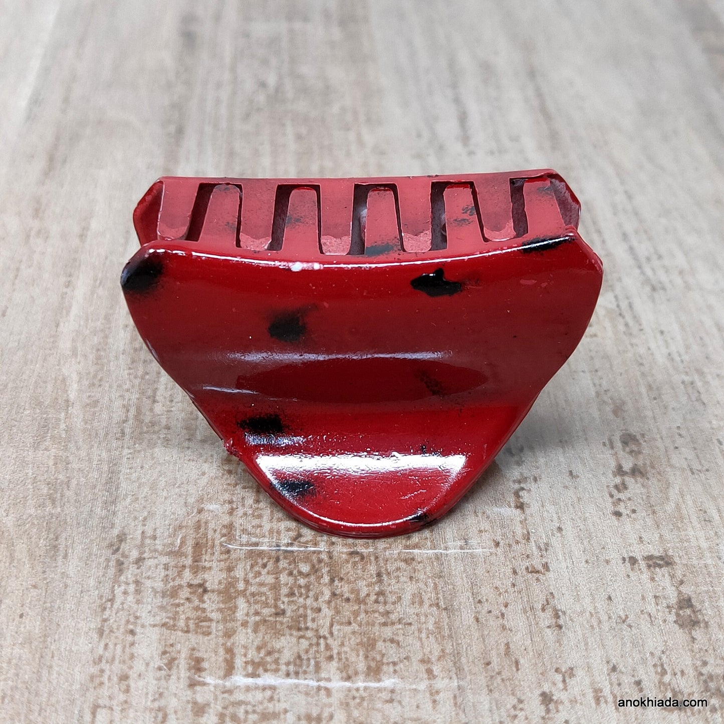 Tiger Print Plastic Red Hair Clutcher / Hair Claw for Girls and Women (98-09A Clutcher)