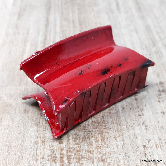 Tiger Print Rectangular Plastic Red Hair Clutcher / Hair Claw for Girls and Women (98-10A Clutcher)