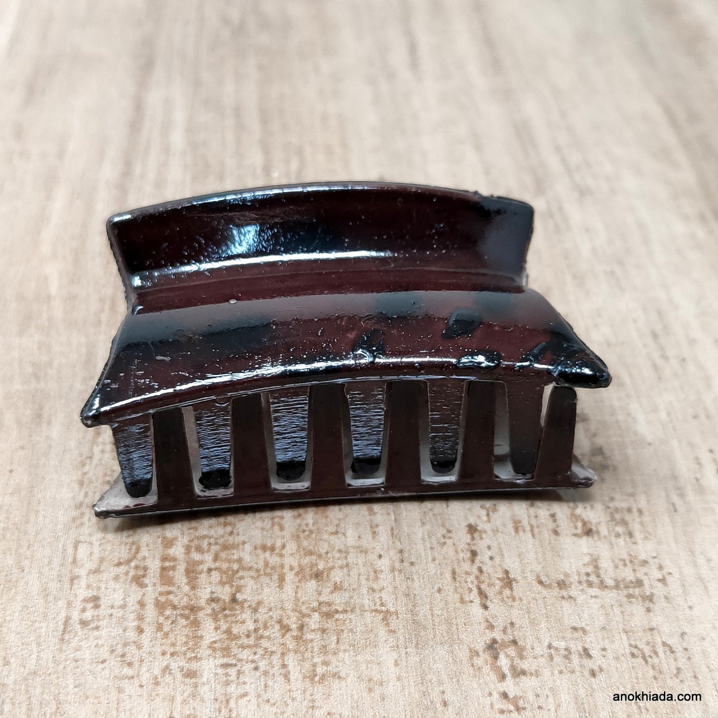Tiger Print Rectangular Plastic Brown Hair Clutcher / Hair Claw for Girls and Women (98-10B Clutcher)
