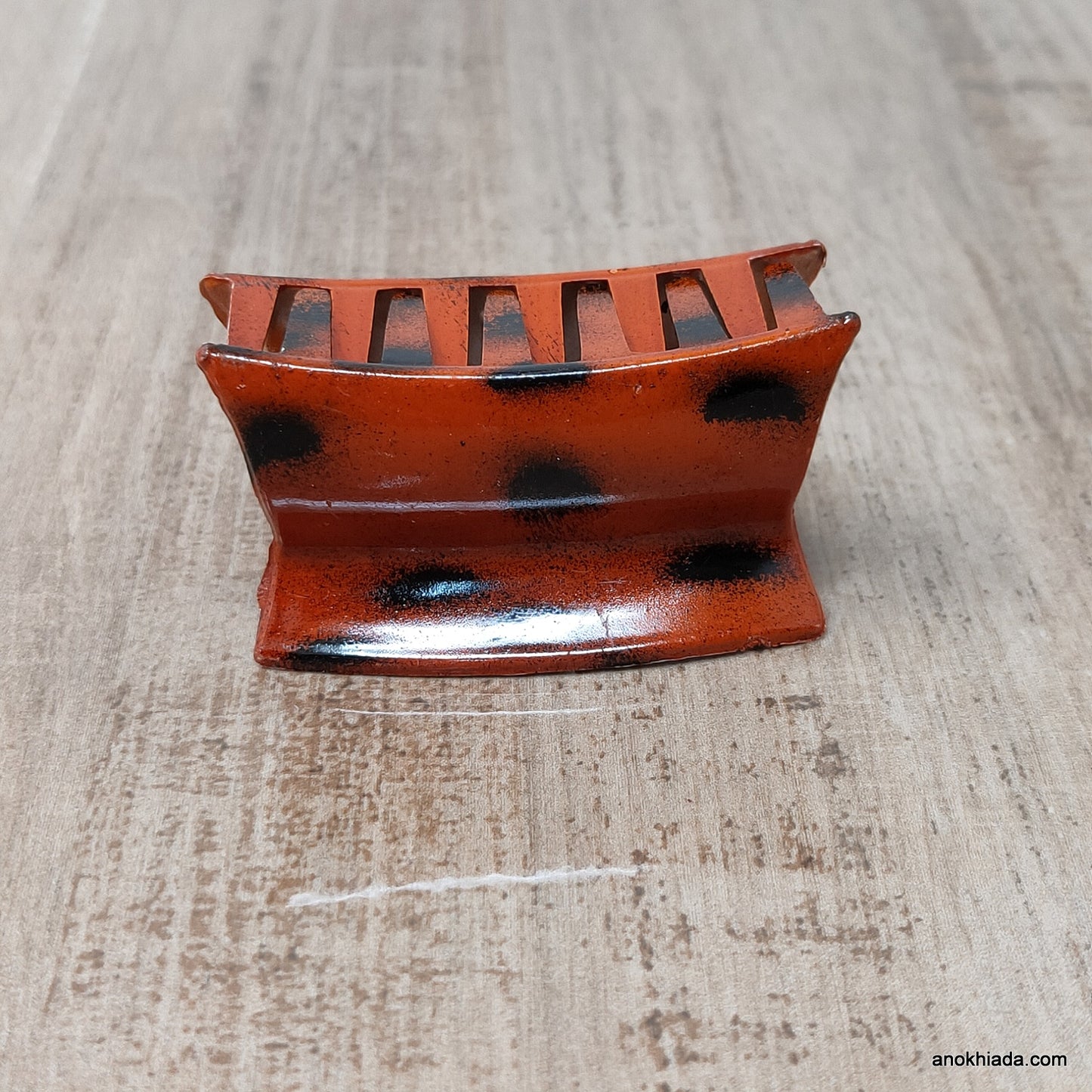 Tiger Print Rectangular Plastic Orange Hair Clutcher / Hair Claw for Girls and Women (98-10C Clutcher)