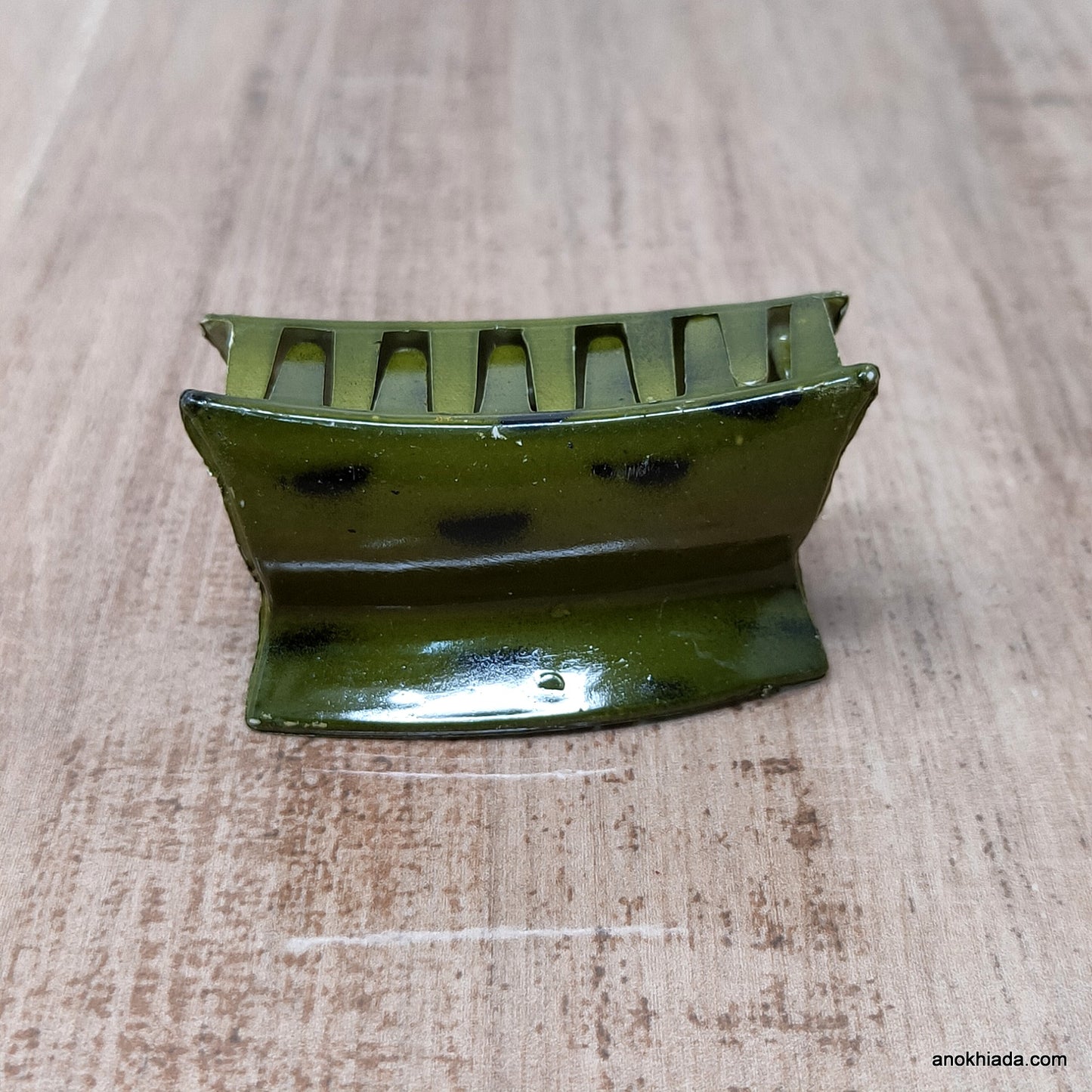 Tiger Print Rectangular Plastic Green Hair Clutcher / Hair Claw for Girls and Women (98-10E Clutcher)