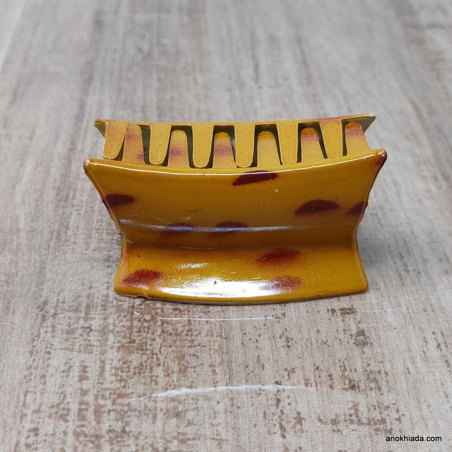 Tiger Print Rectangular Plastic Yellow Hair Clutcher / Hair Claw for Girls and Women (98-10F Clutcher)