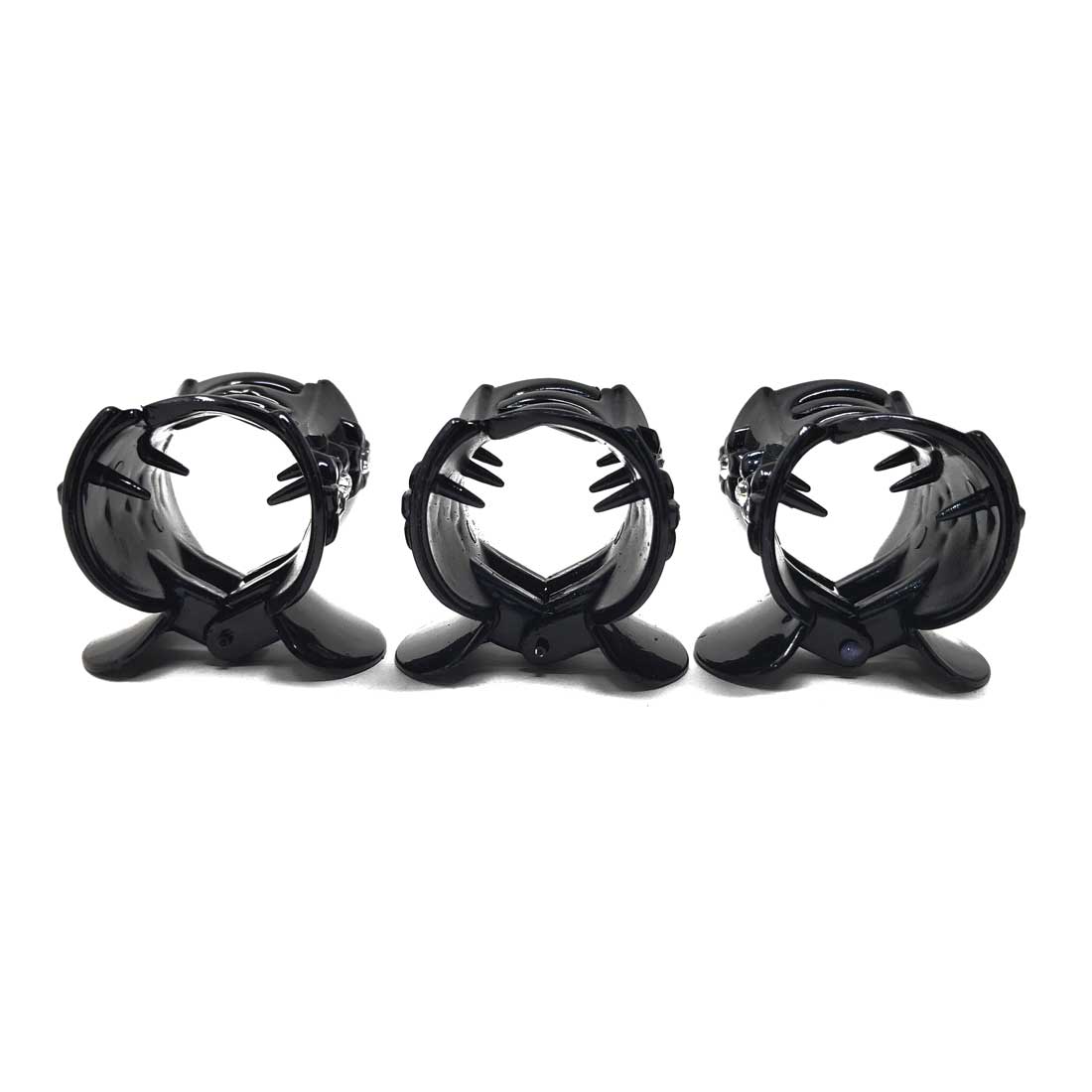 Anokhi Ada Plastic Hair Clutchers/Hair Claw Clips for Girls and Women (Black, Pack of 3) - 08-02C