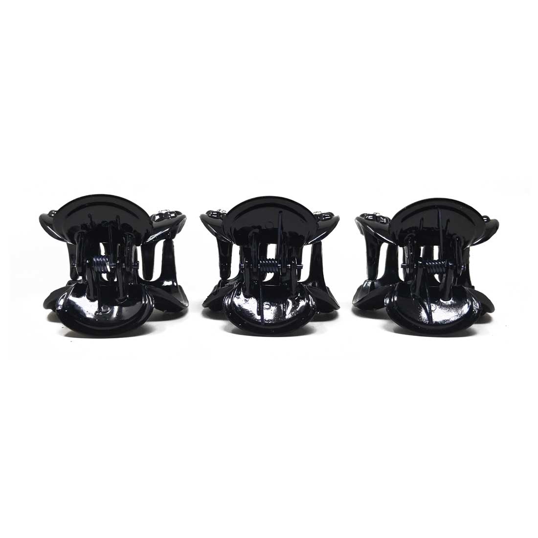 Anokhi Ada Plastic Hair Clutchers/Hair Claw Clips for Girls and Women (Black, Pack of 3) - 08-02C