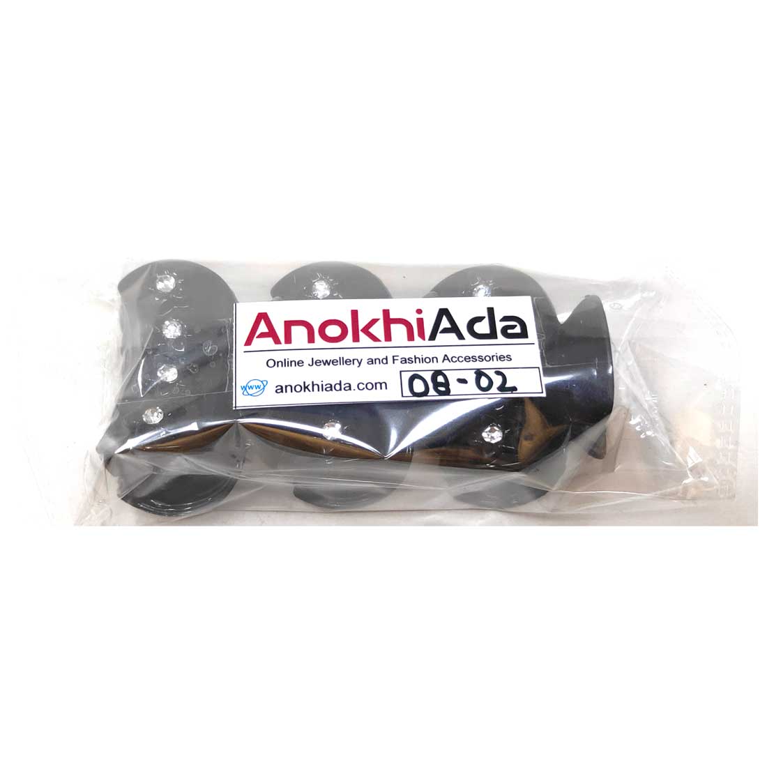 Anokhi Ada Plastic Hair Clutchers/Hair Claw Clips for Girls and Women (Black, Pack of 3) - 08-02C