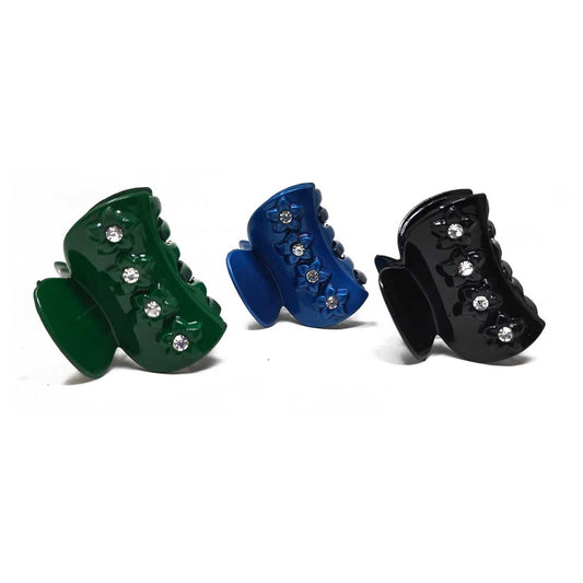 Anokhi Ada Plastic Hair Clutchers/Hair Claw Clips for Girls and Women (Assorted Colour, Pack of 3) - 08-03C