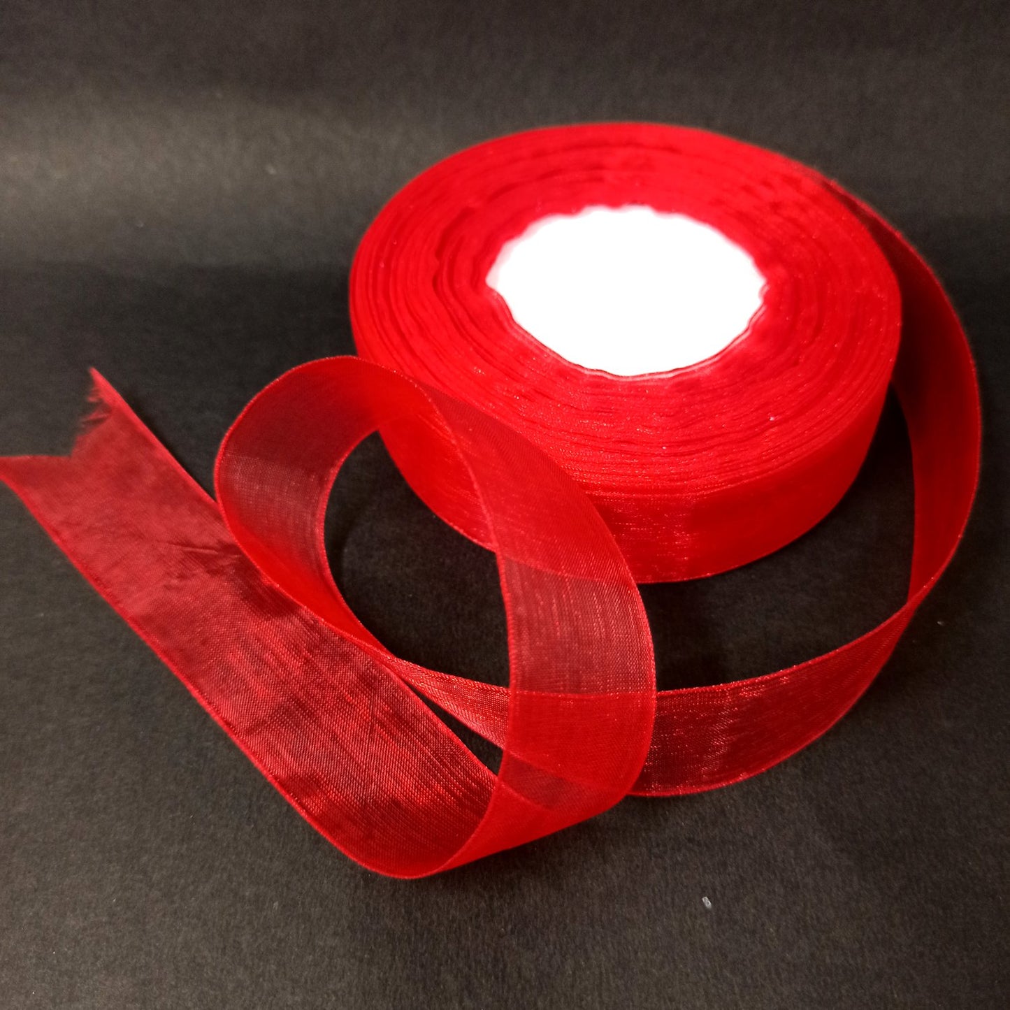 Anokhi Ada 25mm (1 inch) Red Organza Ribbon (Ribbon-056)