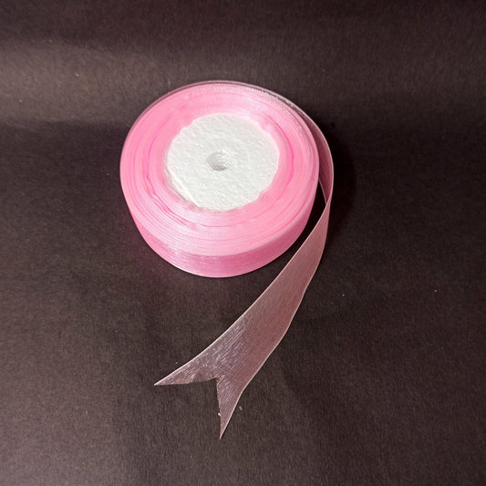 Anokhi Ada 25mm (1 inch) Pink Organza Ribbon (Ribbon-058)