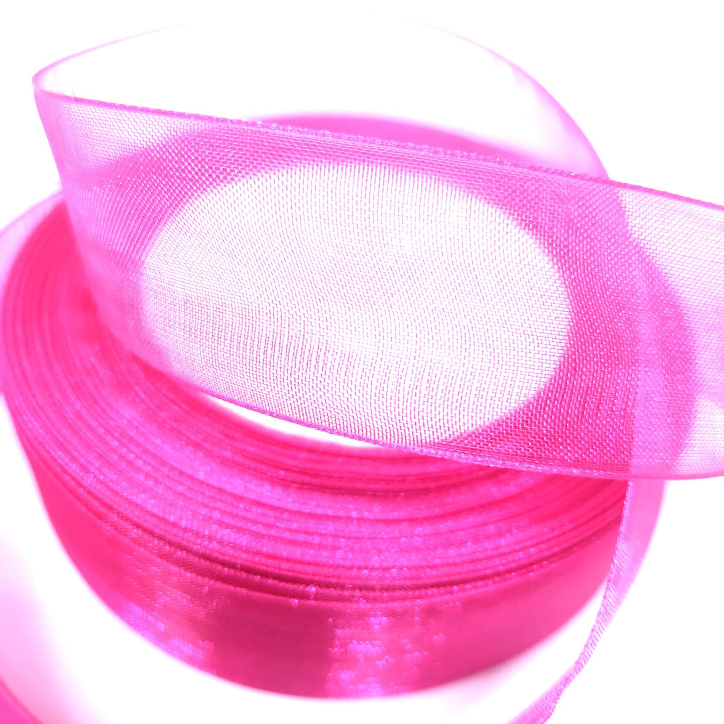 Anokhi Ada 25mm (1 inch) Pink Organza Ribbon (Ribbon-060)